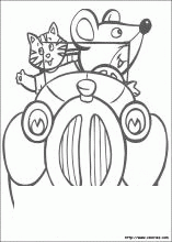 车上坐着猫和老鼠简笔画