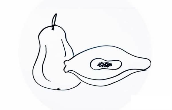 木瓜简笔画步骤图
