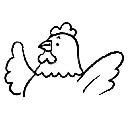 母鸡下蛋简笔画