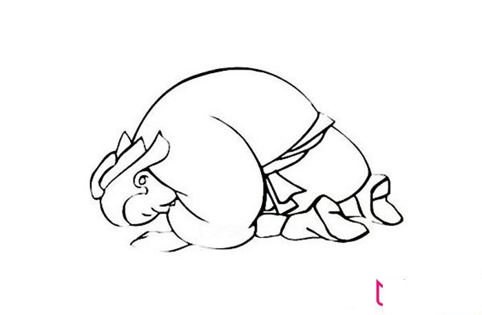 2017年春节磕头简笔画