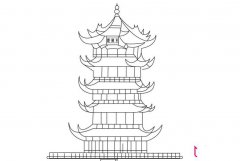 黄鹤楼简笔画，风景简笔画