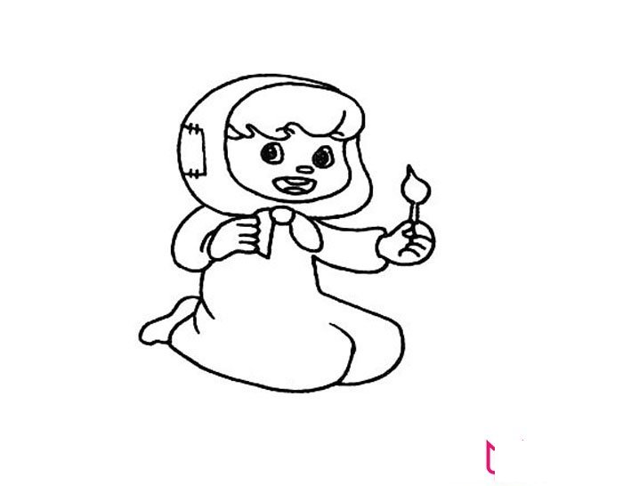 卖火柴的小女孩简笔画怎么画？