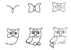 简单的动物简笔画，猫头鹰简笔画
