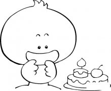 小鸭子过生日动物简笔画步骤图片大全