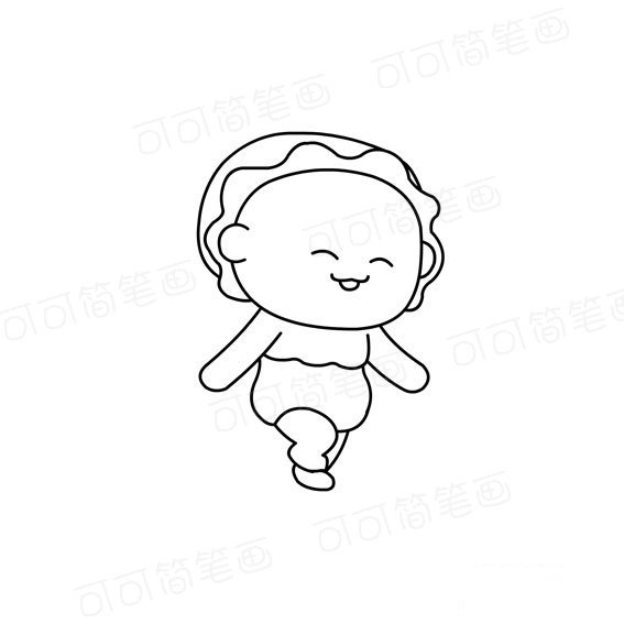 可可小爱简笔画开心的可可
