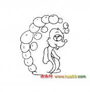 背着苹果的小刺猬简笔画4