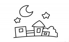 彩色城市夜景简笔画画法_怎么画彩色城市夜景的