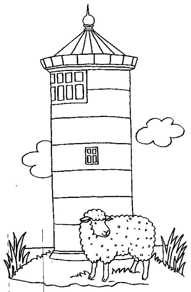 灯塔建筑简笔画步骤图片大全六