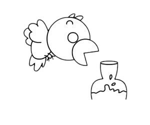 乌鸦喝水简笔画图片