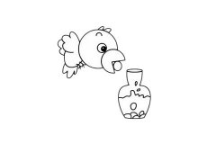 乌鸦喝水简笔画简单画法