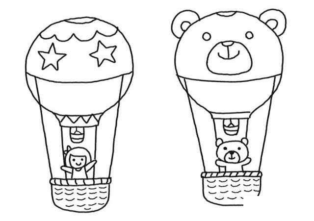 热气球儿童简笔画