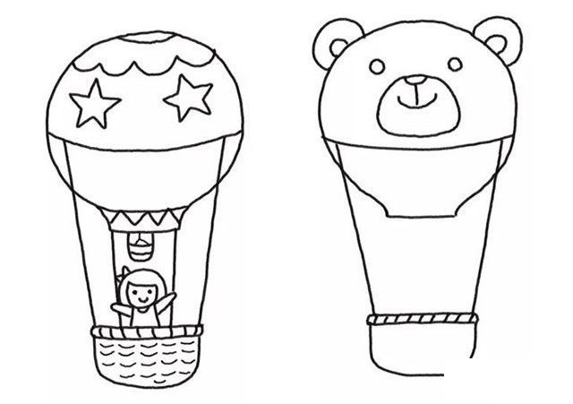 热气球儿童简笔画