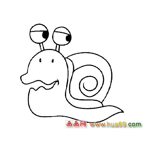 动物简笔画：错愕的小蜗牛