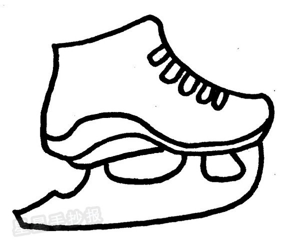 滑冰刀鞋简笔画