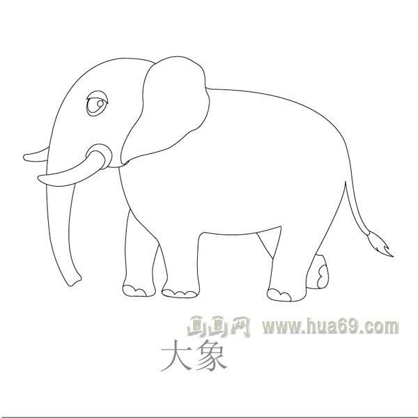 儿童简笔画：悠闲的大象