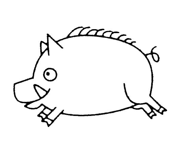 野猪简笔画的画法步骤图片