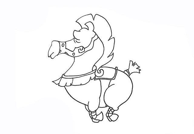 战马简笔画步骤图