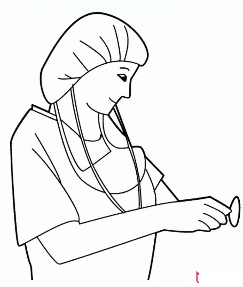 慈祥护士长简笔画
