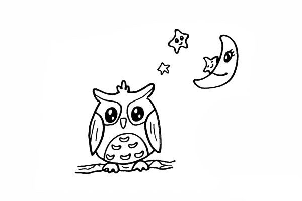 猫头鹰简笔画