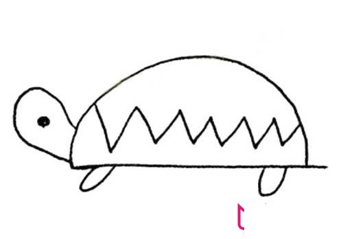 动物简笔画大全，慢吞吞的乌龟简笔画
