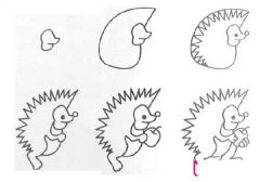 小动物简笔画图片，刺猬简笔画