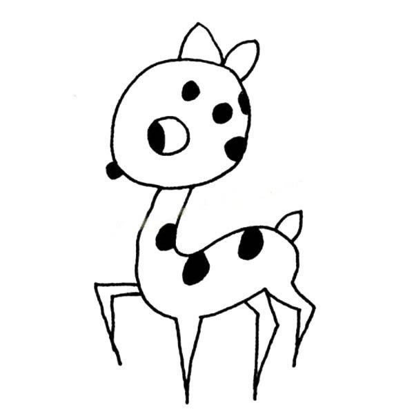 一组可爱的梅花鹿简笔画图片