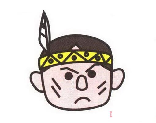印第安人头像怎么画好看 带步骤图印第安人简笔画图片