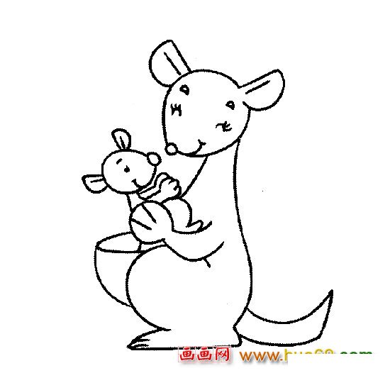 简笔画（袋鼠母子）1