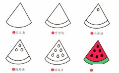 西瓜简笔画步骤图片大全