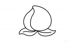 彩色桃子简笔画画法_怎么画彩色桃子的简笔画