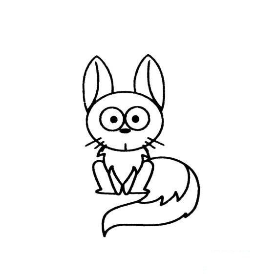 小狐狸瞪大眼睛的画法