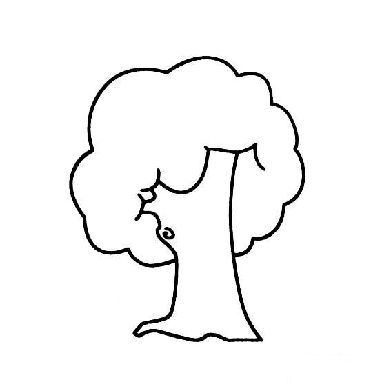 儿童学画植物一棵大树的画法