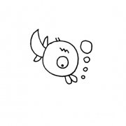 小鸭子水下捉鱼的画法