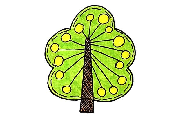 漂亮的小树简笔画图片