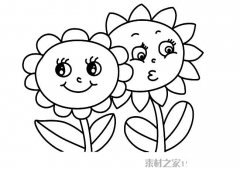向日葵卡通简笔画图片
