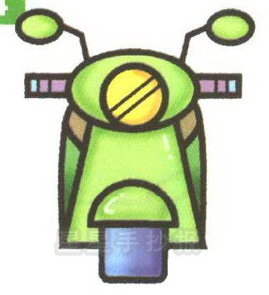 踏板女式摩托车简笔画