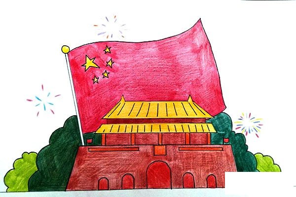 欢度国庆主题儿童简笔画