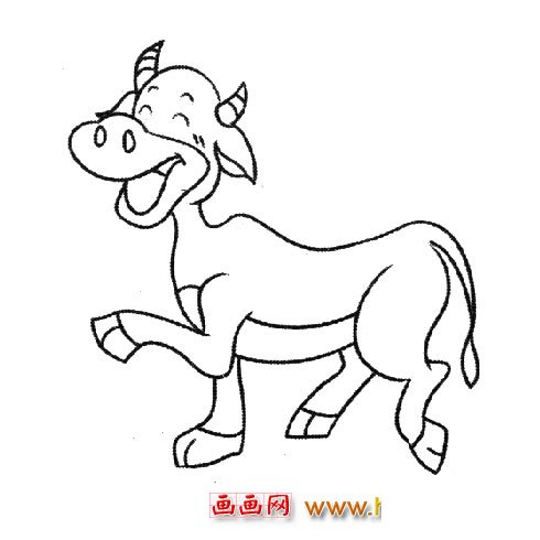 大叫的小牛（简笔画）