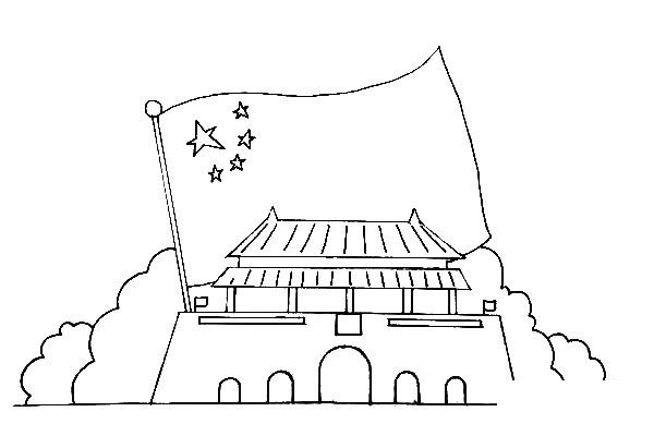 欢度国庆主题儿童简笔画