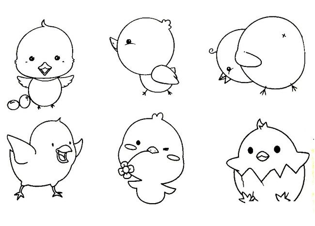 小鸡简笔画大全及画法步骤