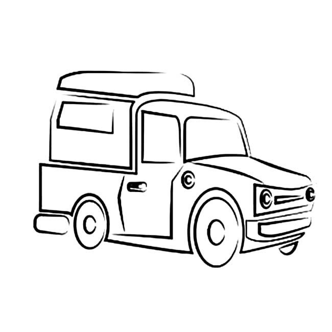 小货车交通工具简笔画步骤图片大全二