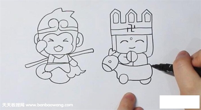 西游记师徒四人简笔画