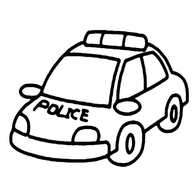 卡通警车简笔画图片