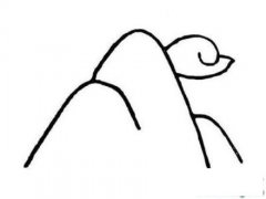 如何画儿童风景：高山白云简笔画