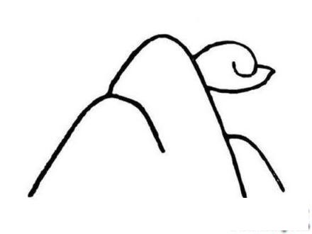 儿童风景简笔画：高山白云