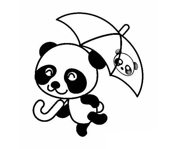 四张卡通熊猫简笔画图片
