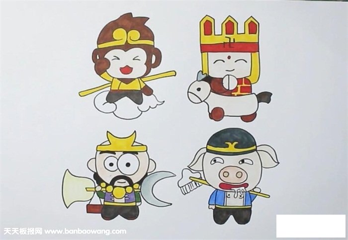 西游记师徒四人简笔画