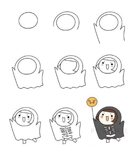 万圣节女巫简笔画