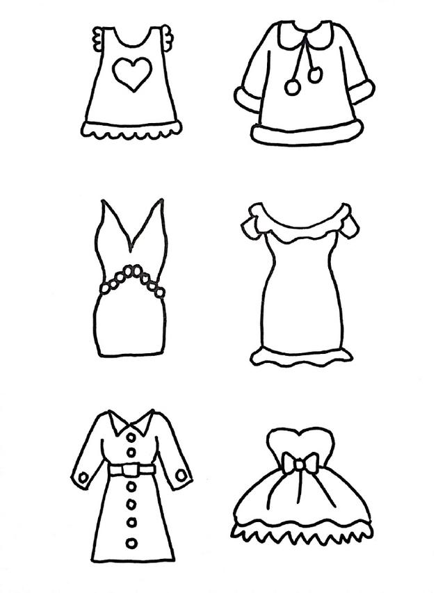 卡通服服装简笔画