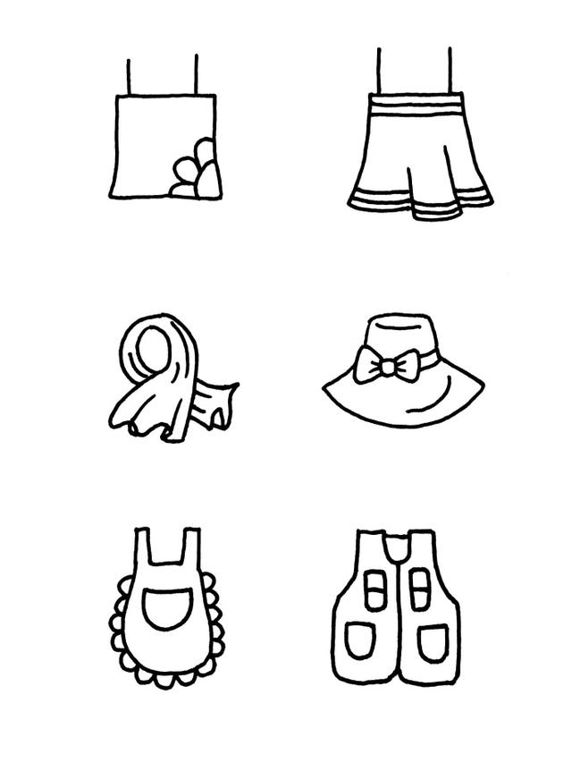 卡通服服装简笔画